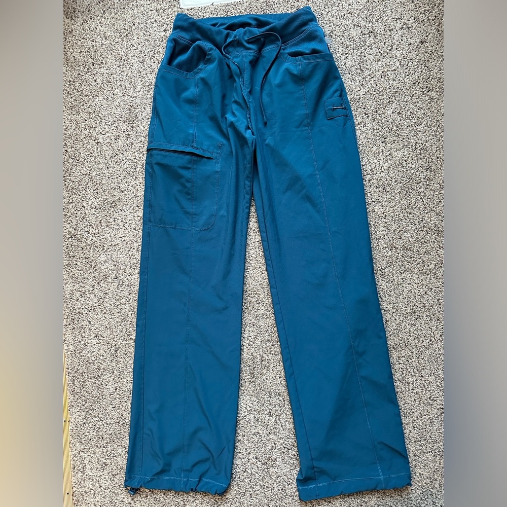 Cherokee Infinity Scrub Pants Womens Small 1123A Bottoms Caribbean Blue